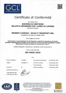 Certificazione 45001 Marini e Darida